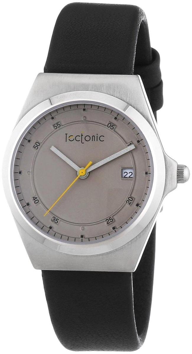 TECTONIC 41-1103-84 Horloge - Leer - Zwart - Ø 34 mm