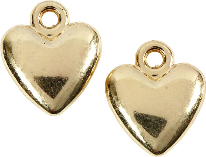 CC Hartvormige Hanger 13x15 mm Verguld 10 stuks