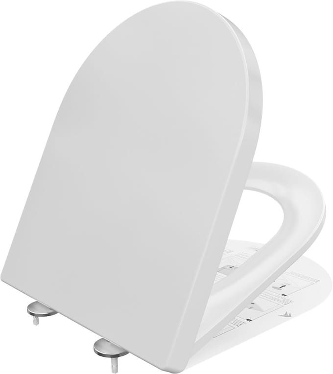 DERW Max WC bril D-vorm - Toiletbril Softclose - Antibacterieel Duroplast - Easy Clean - Wit