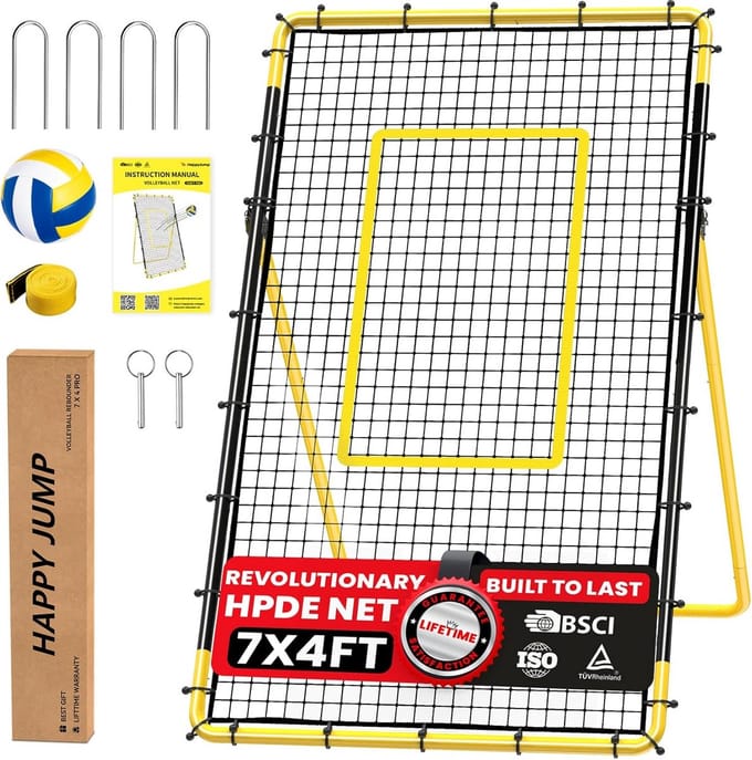Verstelbaar Volleybal Rebounder Net 7x4 FT voor Training Binnen en Buiten