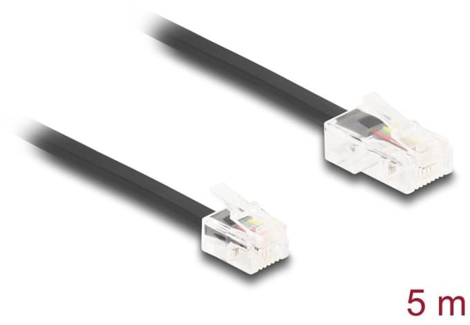 Delock Telephone Cable RJ45 plug to RJ11 plug black 5 m