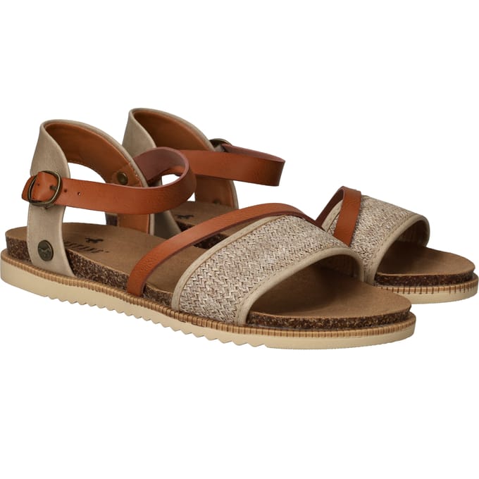 Mustang Sandalen Plat Sandalen Plat - Beige - Maat 40