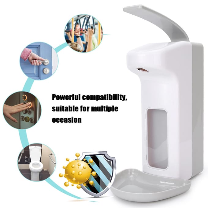 1000ml Ziekenhuis School Handmatige Zeepdispenser Container Handreinigingsmiddel Dispenser gray