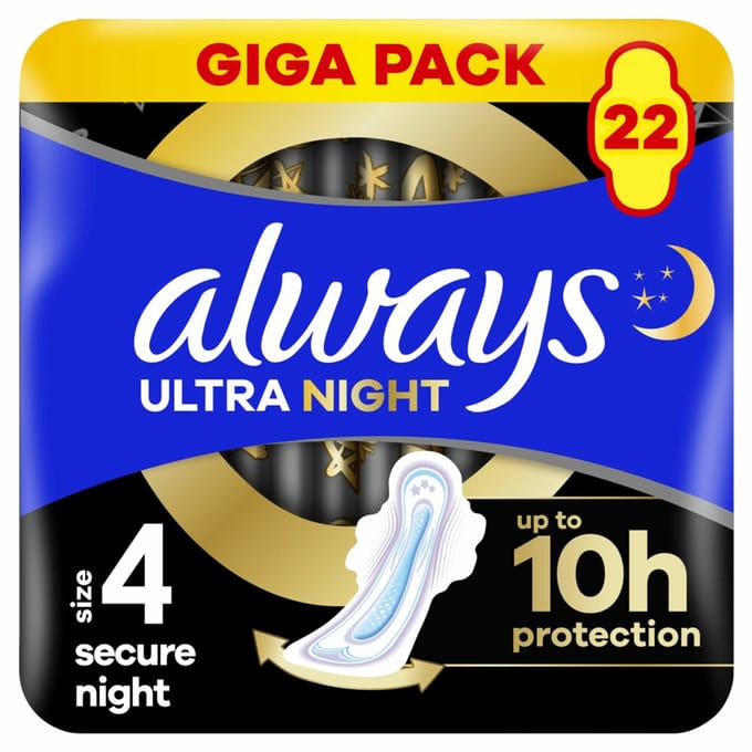 Always Maandverband Ultra Secure Night 22 stuks