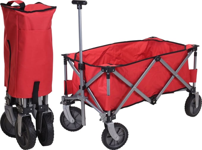 Opvouwbare Bolderkar | Rood | 90 x 49 x 58 cm