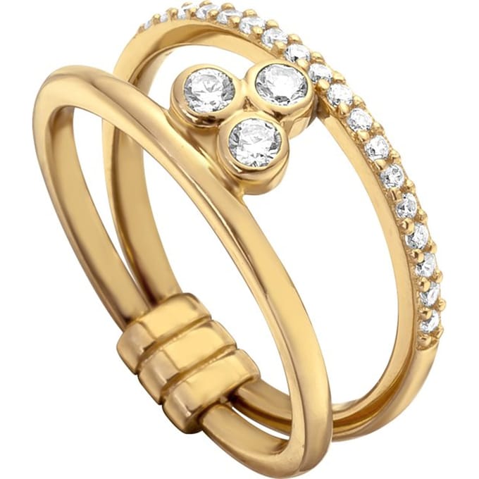 Esprit ESRG001912 Play Ring - Zilver - Goudkleurig - Maat 17.00