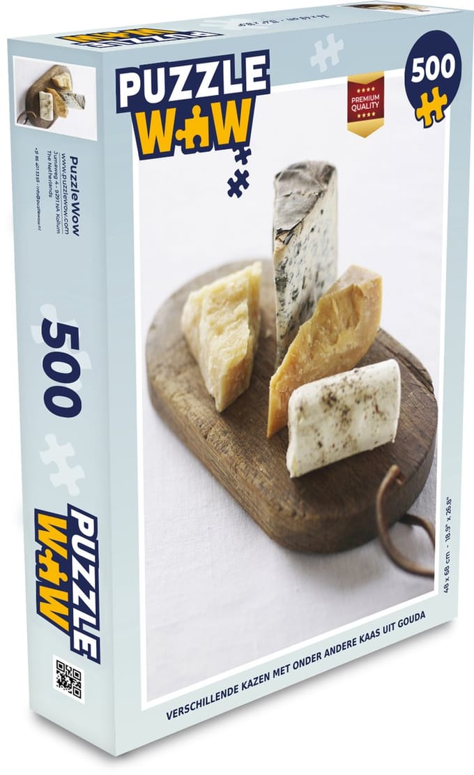 Puzzel Kaas - Gouda - Hout - Legpuzzel - Puzzel 500 stukjes