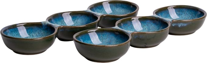 Borrelschaaltjes - Evora - groen - set van 2 - Portugees stoneware