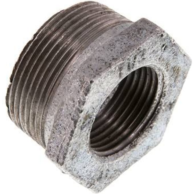 R 1 1/2'' x Rp 1'' M/F Verzinkt Gietijzeren Verloopring 25 Bar [2 Stuks]