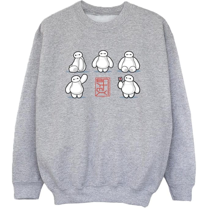 Disney Jongens Big Hero 6 Baymax Veel houdingen Sweatshirt (Sportgrijs)