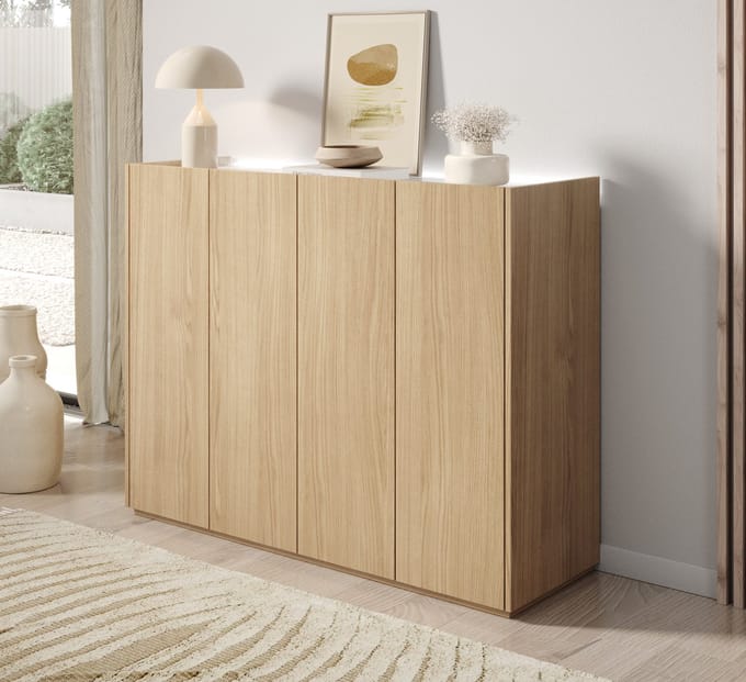 Meubella - Schoenenkast Encore - Eiken - 126 cm