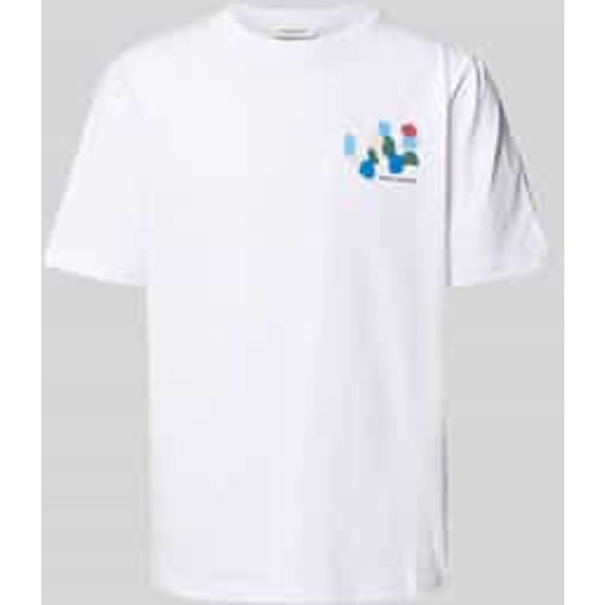 T-shirt met labelprint, model 'Bobby'