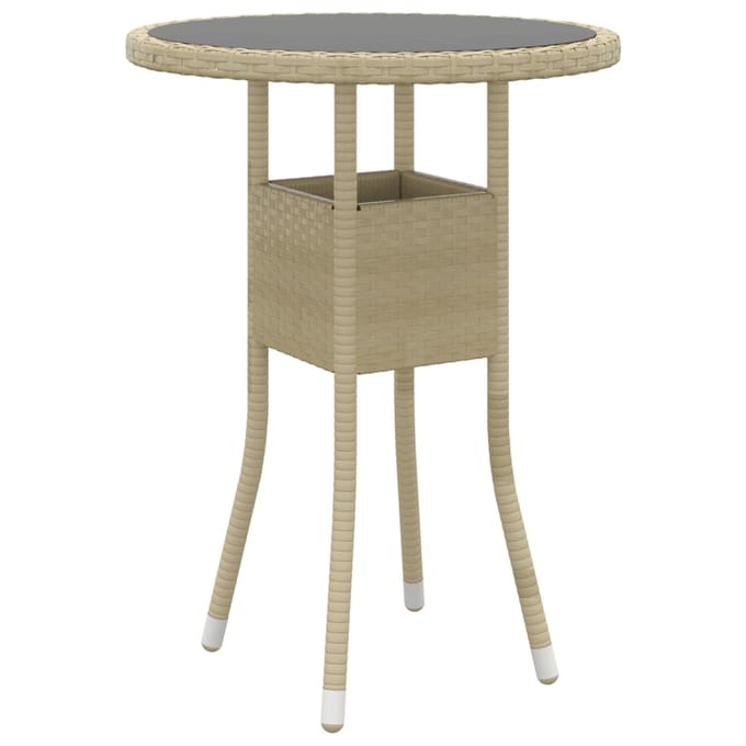vidaXL - 3-delige - Tuinset - poly - rattan - beige