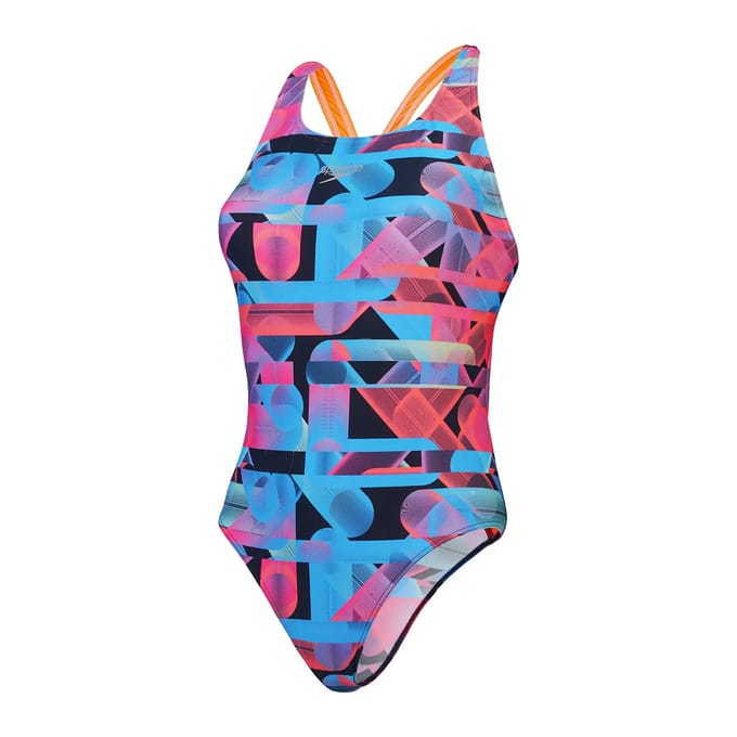 Dames zwempak uit 1 stuk Speedo End+ Allov Dig Lattice Powerback
