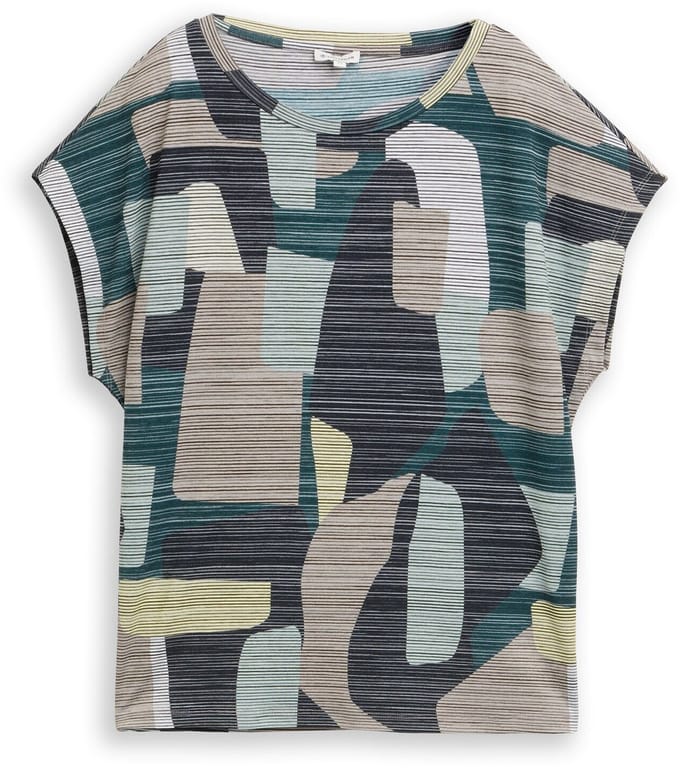 Tom Tailor - T-shirt met patroon - Maat S - big abstract print