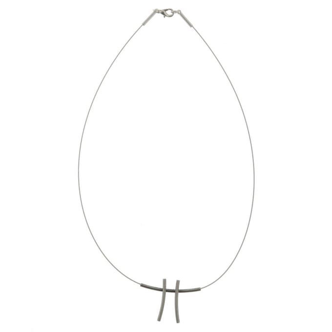 Behave - Ketting dames - Zilver kleur - Abstract Design - Minimalistisch - 40 cm