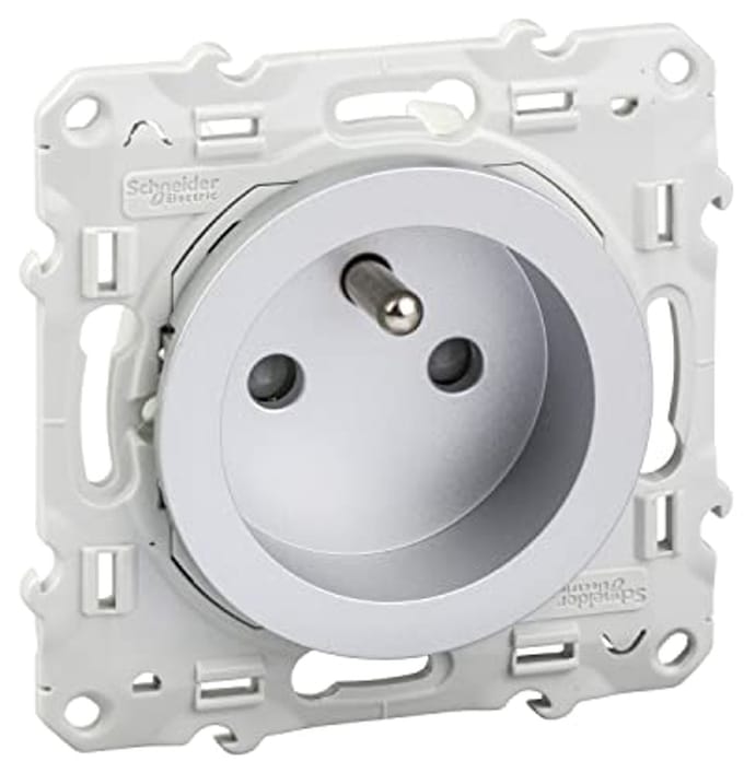 Stopcontact met Aarding 2P+T, Aluminium 230V