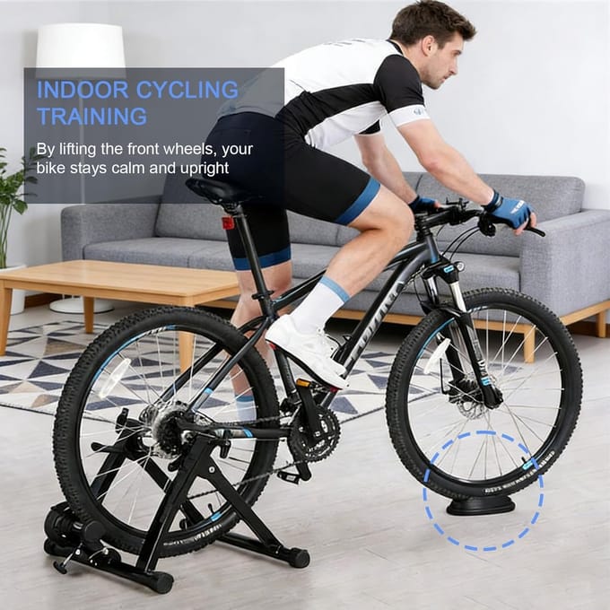 Voorwielsteun Fiets - Roller Blok - Indoor Training - Antislip Design - 22.5 cm - Zwart