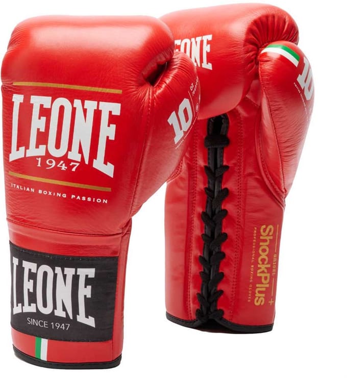 Leone1947 Shock Plus Kunstleren Bokshandschoenen Rood 8 oz