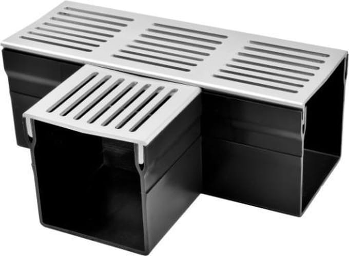 Black Beauty Perfect Drain 100/100 T-stuk alu designrooster