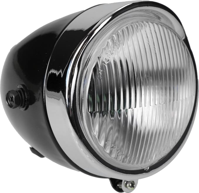 Koplamp Puch Maxi zwart oldtimer (102mm / 48mm teller)