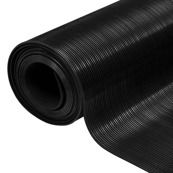 vidaXL - Vloermat - Zwart - 1,5 - x - 4 - m - Rubber