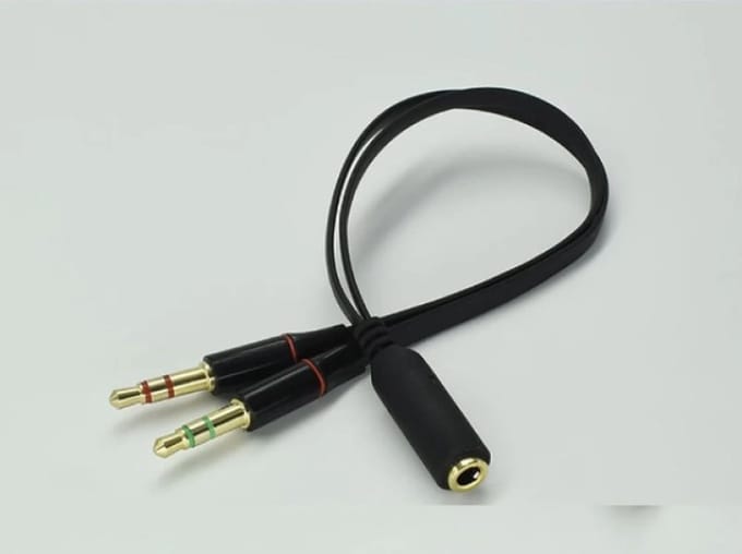Go Go Gadget - 3.5mm Jack Aux Female naar Dual Male - Headset Microfoon - Zwart