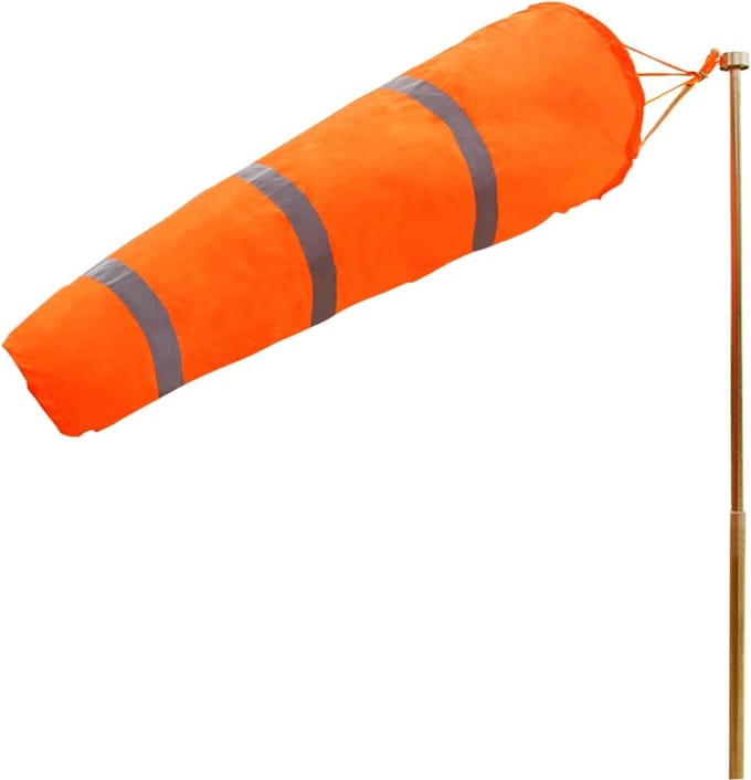 Windzak Windmeter - Windzak met Reflector - Windmeting Buiten - Scheurbestendig Polyester - 100 cm - Oranje