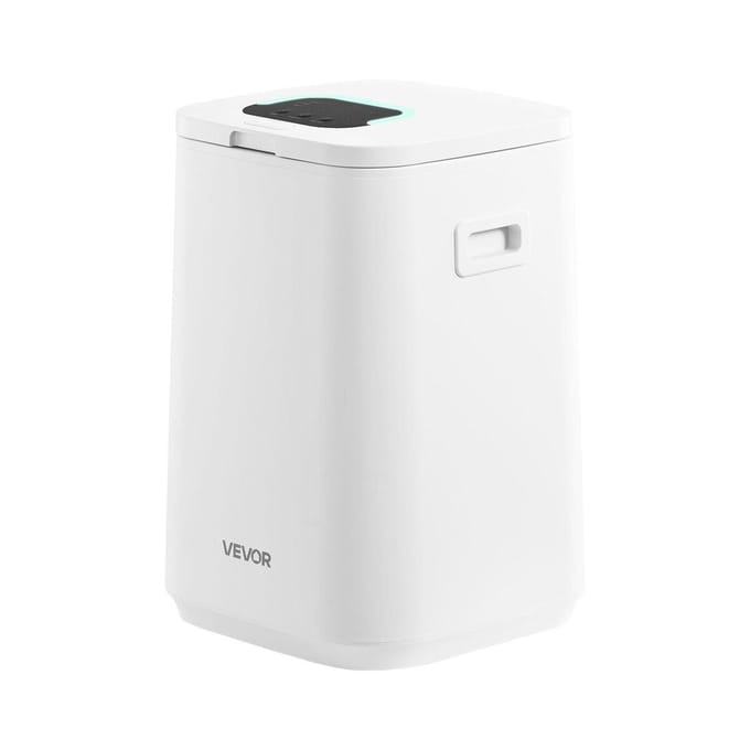 Seau chauffe-serviettes 20L avec écran LED, 4 crochets et verrou de sécurité Blanc
