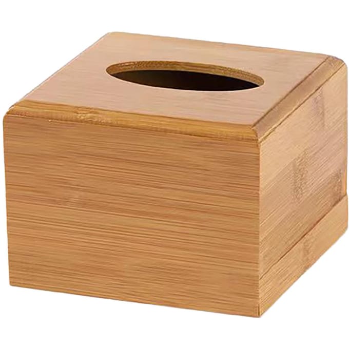 Bamboe Tissue Box Houder Vierkante Tissue Box Cover voor Thuis Restaurant Hotel Kantoor Klein Formaat beige
