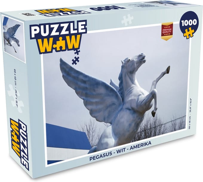 Puzzel Pegasus - Wit - Amerika - Legpuzzel - Puzzel 1000 stukjes volwassenen