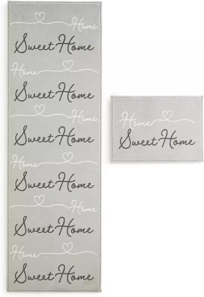 Argos Home Home Sweet Home Deurmat & Runner Set - Grijs