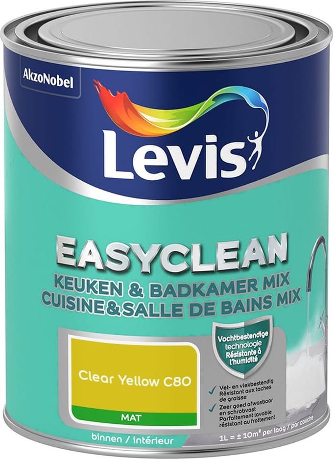 Levis - Easyclean Keuken & Badkamer Mix - Clear Yellow C80 - Mengverf - 1 L