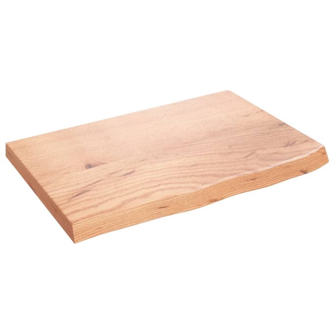 vidaXL - Wastafelblad - 60x40x(2-4) - cm - behandeld - massief - hout - lichtbruin