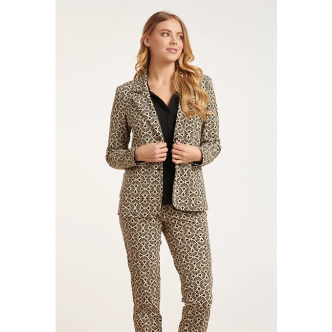 Smashed Lemon 24723 grafische bloem motief travel kwaliteit blazer |