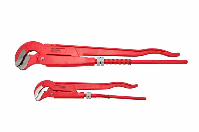 AWTools Black Line - S-vormige Pijpsleutel - 1 inch - 45° - CrV Staal