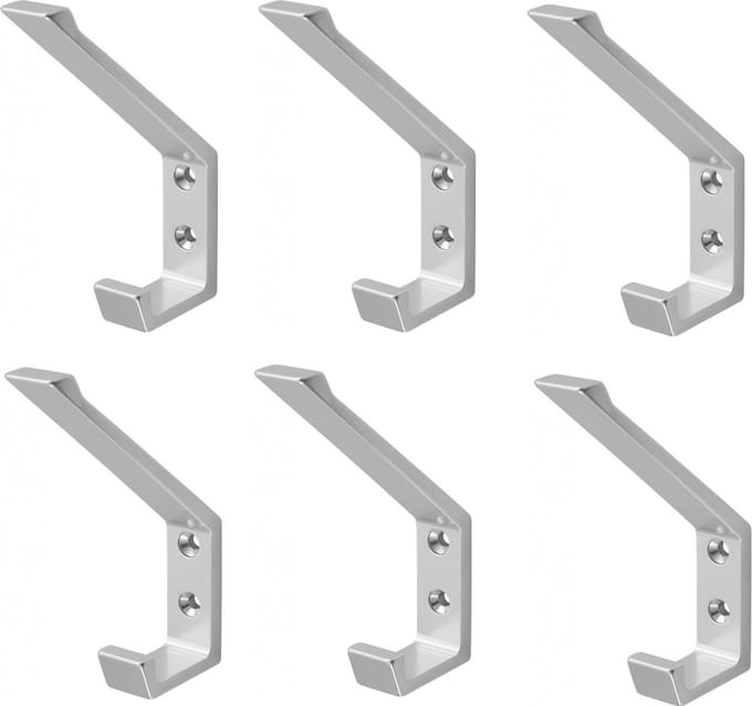 Hermeta Hoed- en Jashaak - Enkel - Zilver - 0138-01 - 6 stuks
