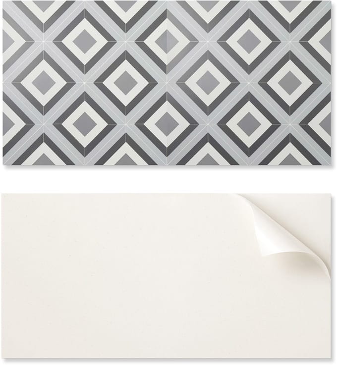 Zelfklevend PVC-eetkamerpaneel met afbeelding van een geometrisch ruitpatroon, 100x50 cm