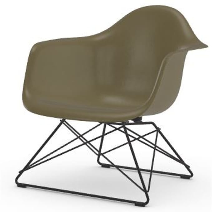 Vitra Eames Fiberglass Chair LAR - Raw Umber - basic dark gepoedercoat