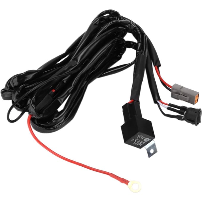 Faisceau de câblage 40A 12V Modification de phare LED DT Remplacement d'interface pour Jeep black