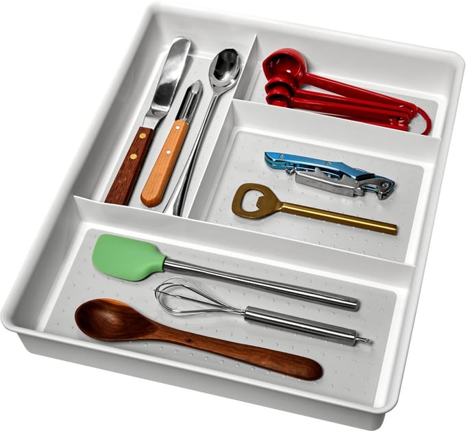 Unyqoos® Witte Lade Organisator met Vier Compartimenten voor Multifunctioneel Gebruik