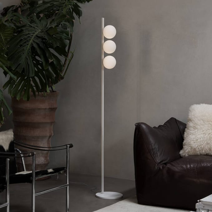 IDEAL LUX vloerlamp Binomio wit, hoogte 160 cm, metaal, 3-lamps