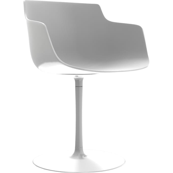 MDF Italia - Flow Slim armleundraaistoel schotelvoet - wit