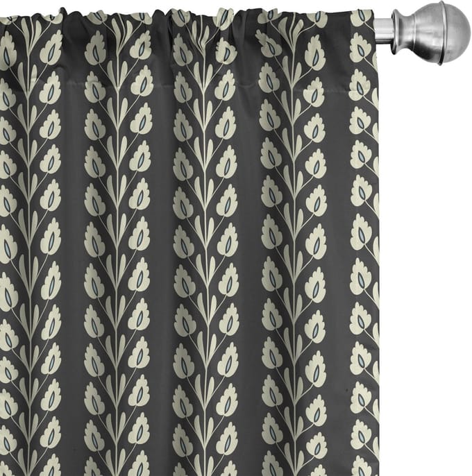 ABAKUHAUS Panelgordijnen – Geometrisch, 2x75x175 cm – Zwart/Wit
