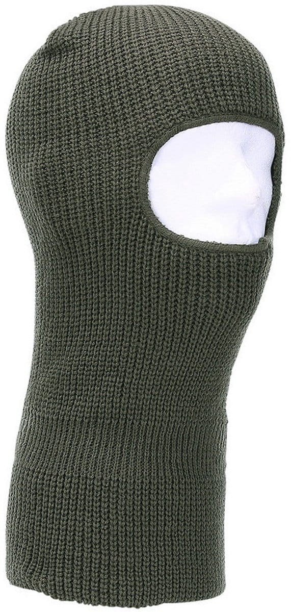 One hole muts / skimuts - legergroen - one size - outdoor / bivak / wintersport - warme eengaats balaclava