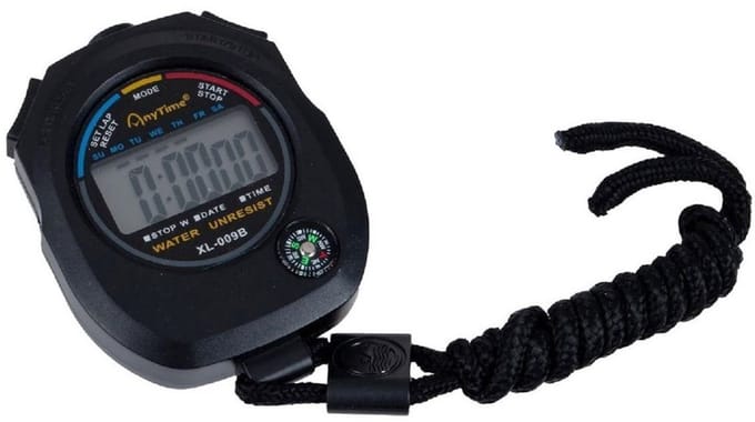Stopwatch- Stopwatch spatwaterdicht Zwart
