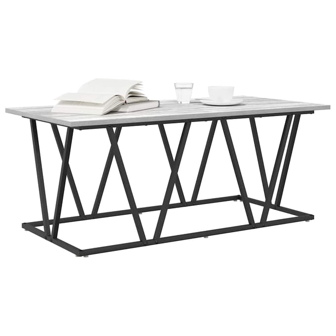 vidaXL - Salontafel - Grijs - 100 - x - 50 - x - 40 - cm - Samengesteld - Hout - en - Metaal