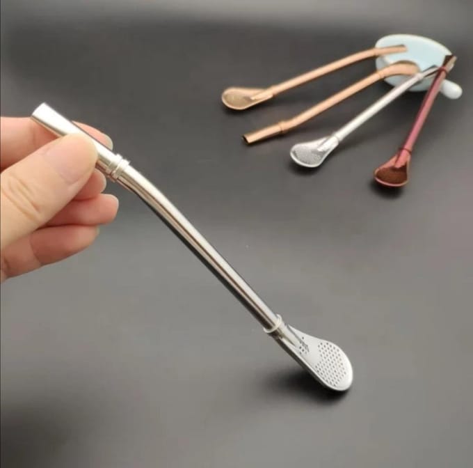 5 stuks Anti vruchtvlees Rietjes herbruikbaar RVS  bombilla met thee filter