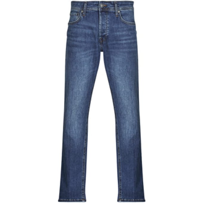 Jack & Jones blauwe heren jeans   Stonewash wassing   Tapered fit   5-Pocket zakken   Knoop- en ritssluiting   Regular waist Blauw 30/32