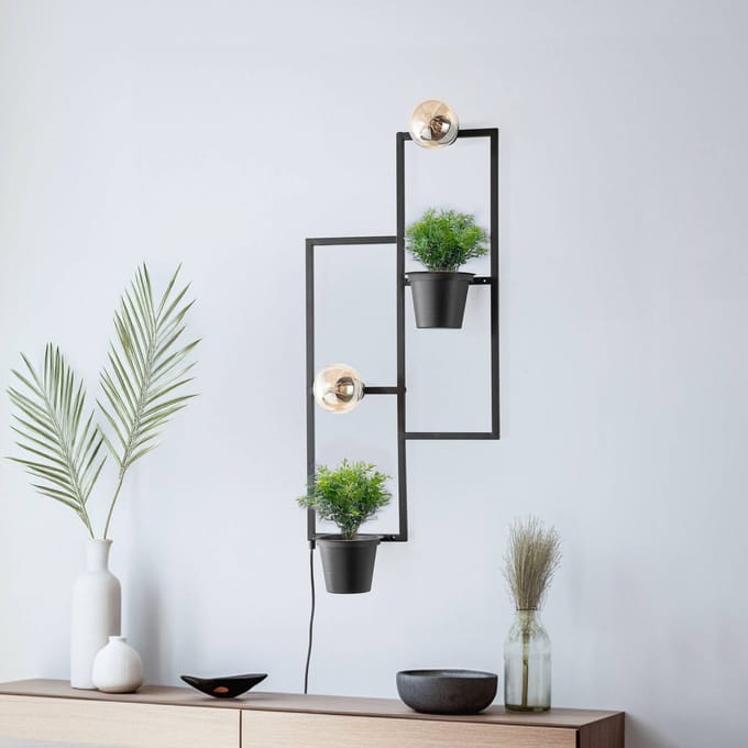 Envostar Hyacinth wandlamp met 2 bloempotten